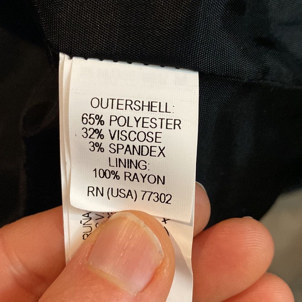 Zara Basic Black Fine Herringbone Button Front Bl… - image 5